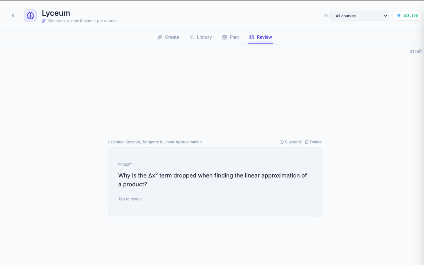 Spaced-repetition review — A daily FSRS queue that schedules exactly what to revisit.